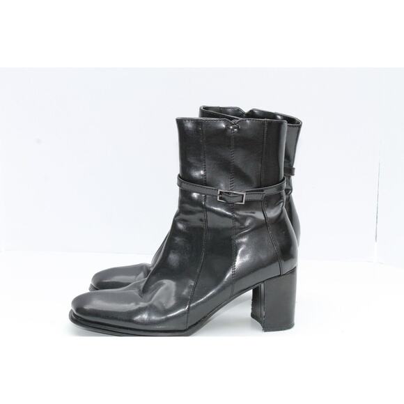 Aquatherm By Santana Boots Womens 6 M Black Ankle Round Toe Heels Mid Top Zip - Picture 7 of 12